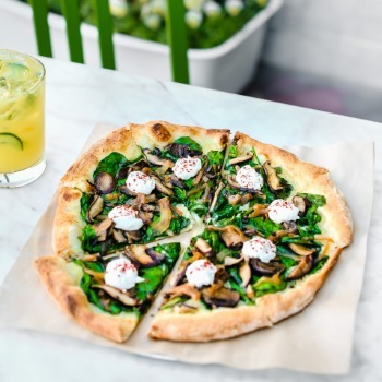 Spinach and Mushroom Pizza at True Food Kitchen